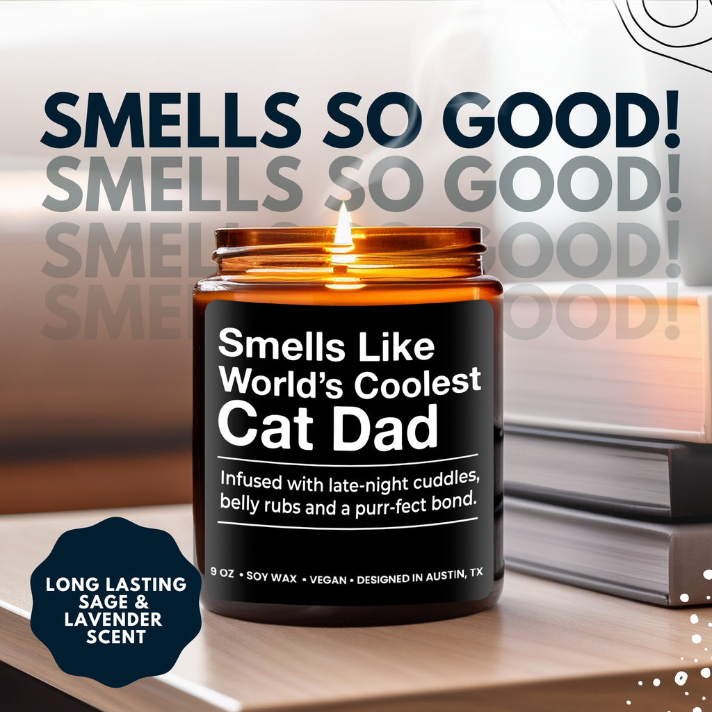 World's Coolest Cat Dad Candle