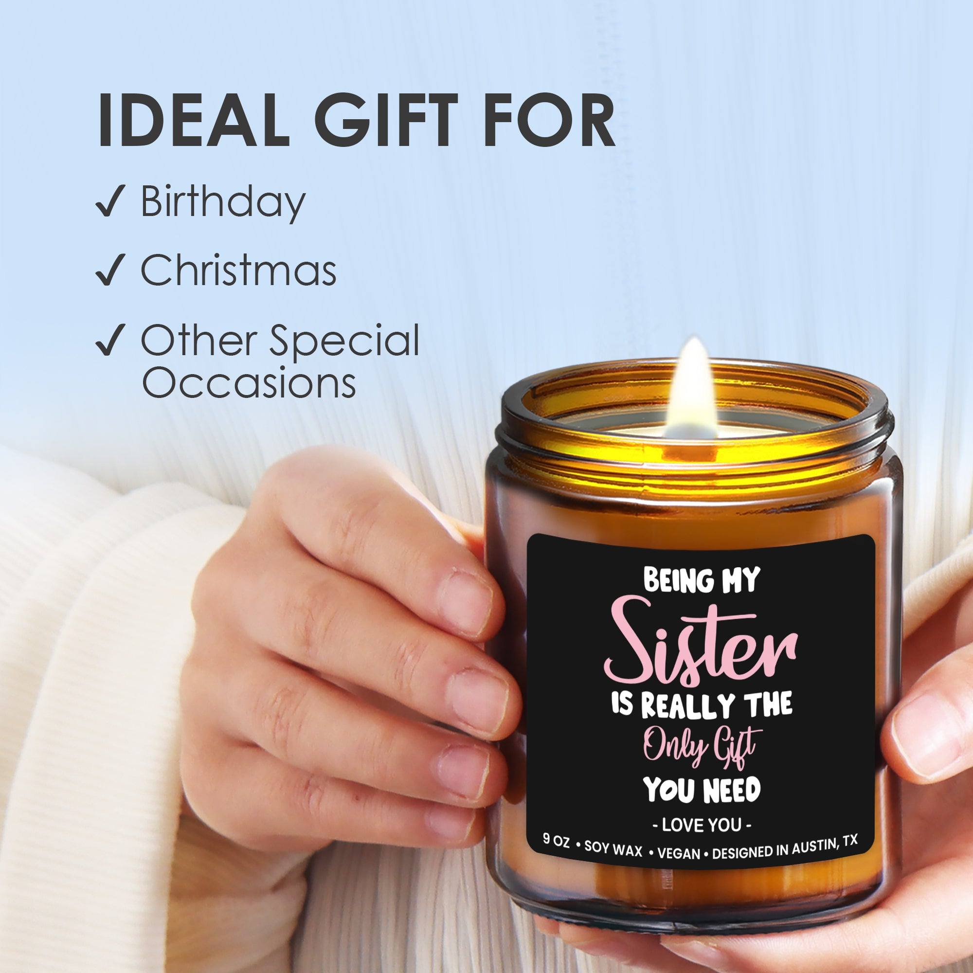 Sister Gift Sister Gifts For Sister Candle With Message Sister